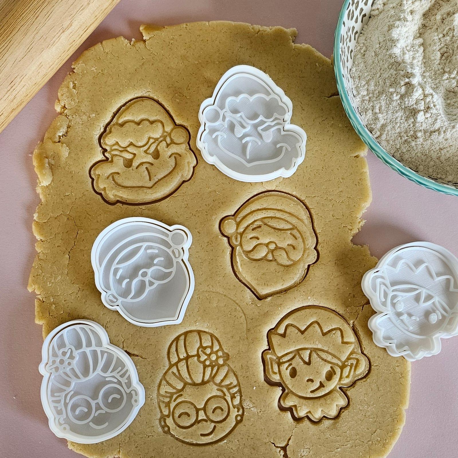 Christmas Faces Set of Four, a 3D-printed cookie cutter