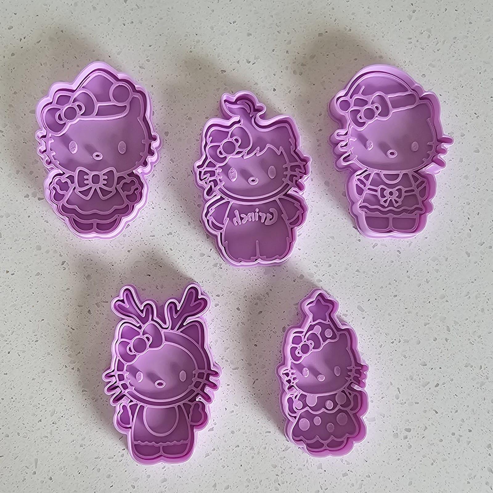Festive Kitty Set of Five, a 3D-printed cookie cutter